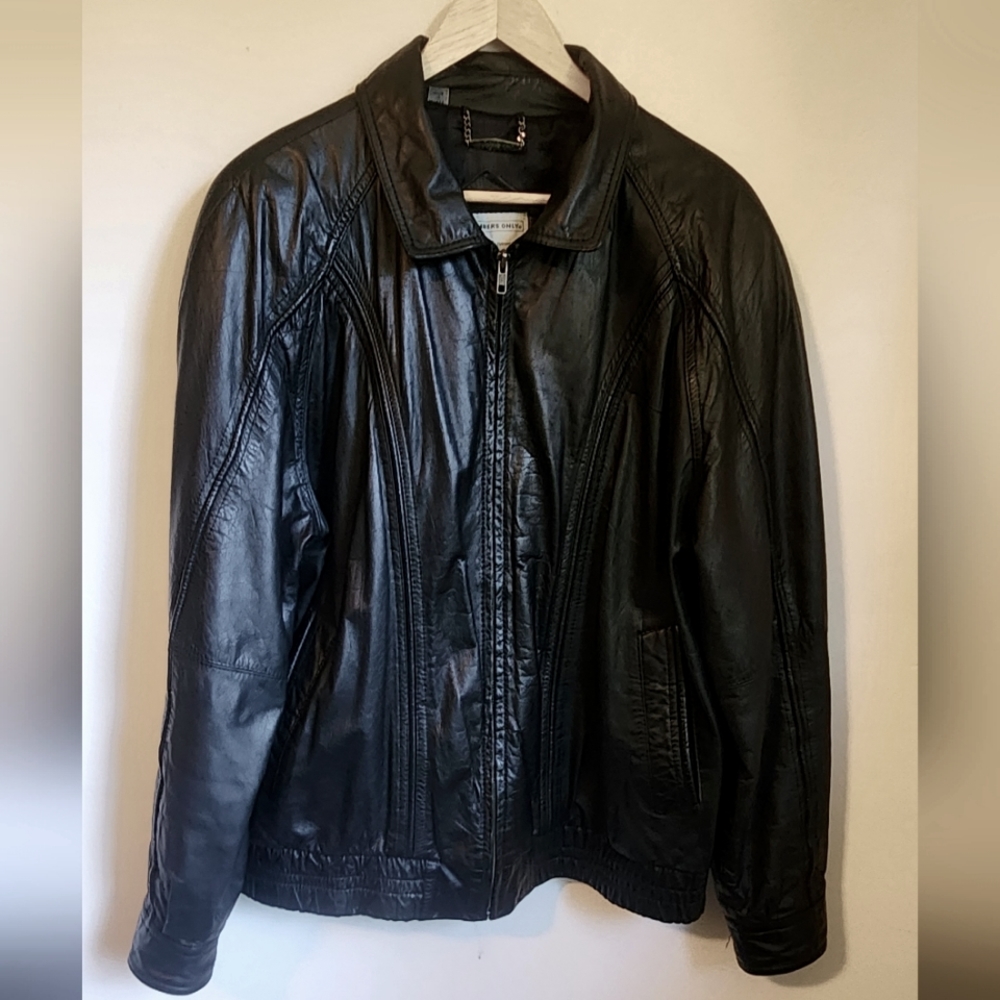 Vintage Members Only Zip-Up Leather Jacket, Men's Size 44 / Large